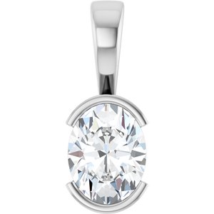 10K White Gold 9x7 mm Oval Charm/Pendant Mounting