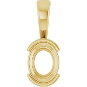 10K Yellow Gold 9x7 mm Oval Charm/Pendant Mounting – image 2