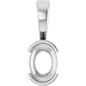 18K White Gold 8x6 mm Oval Charm/Pendant Mounting – image 2