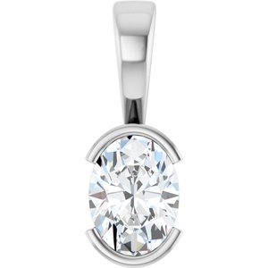 18K White Gold 8x6 mm Oval Charm/Pendant Mounting