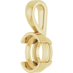 10K Yellow Gold 9x7 mm Oval Charm/Pendant Mounting – image 4