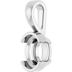 14K White Gold 9x7 mm Oval Charm/Pendant Mounting – image 4