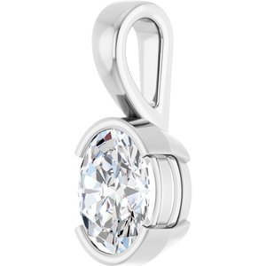 10K White Gold 9x7 mm Oval Charm/Pendant Mounting – image 3