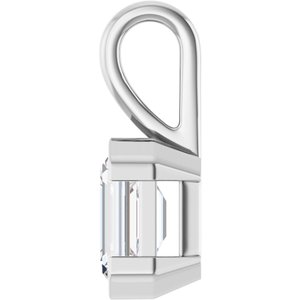 18K White Gold 8x6 mm Emerald Charm/Pendant Mounting – image 5