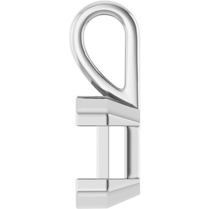 18K White Gold 8x6 mm Emerald Charm/Pendant Mounting – image 6
