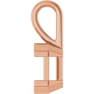 14K Rose Gold 8x6 mm Emerald Charm/Pendant Mounting – image 6