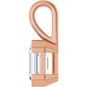 14K Rose Gold 8x6 mm Emerald Charm/Pendant Mounting – image 5