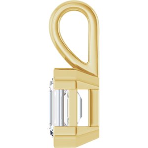 14K Yellow Gold 8x6 mm Emerald Charm/Pendant Mounting – image 5