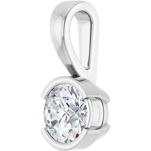 10K White Gold 6 mm Round Charm/Pendant Mounting – image 3