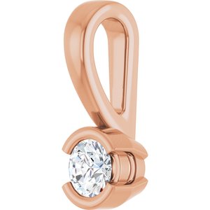 14K Rose Gold 3 mm Round Charm/Pendant Mounting – image 3