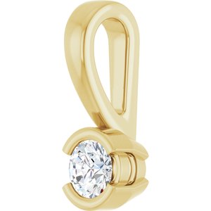 18K Yellow Gold 3 mm Round Charm/Pendant Mounting – image 3