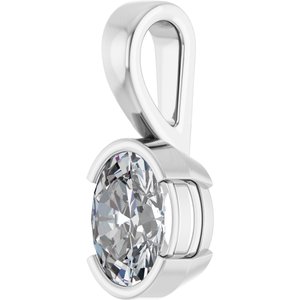 18K White Gold 8x6 mm Oval Charm/Pendant Mounting – image 3