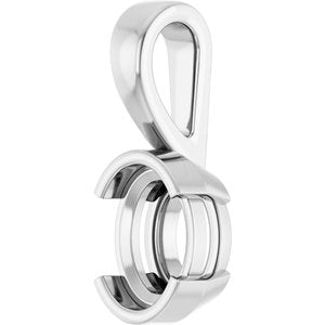 18K White Gold 8x6 mm Oval Charm/Pendant Mounting – image 4