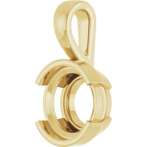 14K Yellow Gold 11 mm Round Charm/Pendant Mounting – image 4