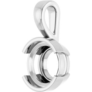 14K X1 White Gold 11 mm Round Charm/Pendant Mounting – image 4