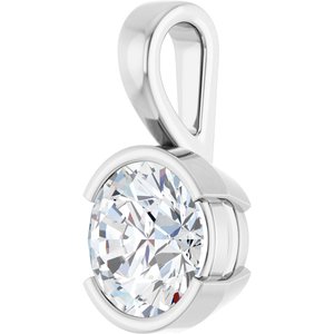 18K White Gold 9 mm Round Charm/Pendant Mounting – image 3