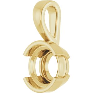18K Yellow Gold 9 mm Round Charm/Pendant Mounting – image 4