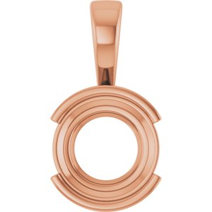 10K Rose Gold 11 mm Round Charm/Pendant Mounting – image 2
