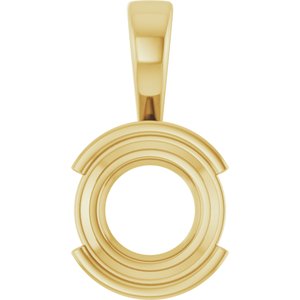 14K Yellow Gold 11 mm Round Charm/Pendant Mounting – image 2