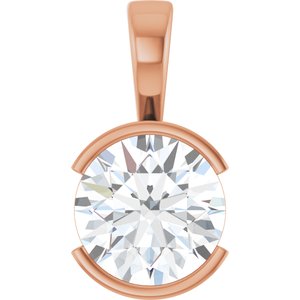 10K Rose Gold 11 mm Round Charm/Pendant Mounting