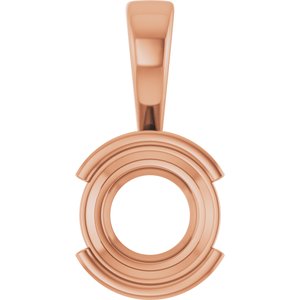 10K Rose Gold 9 mm Round Charm/Pendant Mounting – image 2