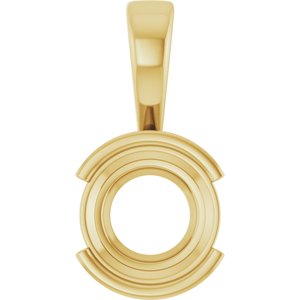 14K Yellow Gold 9 mm Round Charm/Pendant Mounting – image 2