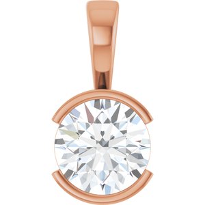 14K Rose Gold 9 mm Round Charm/Pendant Mounting
