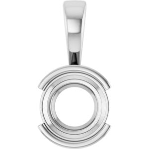18K White Gold 9 mm Round Charm/Pendant Mounting – image 2