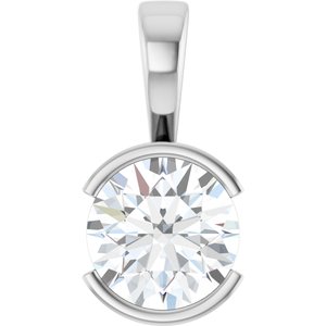 18K White Gold 9 mm Round Charm/Pendant Mounting