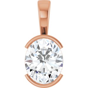 10K Rose Gold 12x10 mm Oval Charm/Pendant Mounting