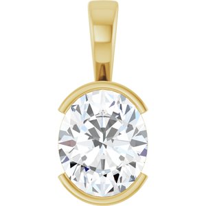 14K Yellow Gold 12x10 mm Oval Charm/Pendant Mounting