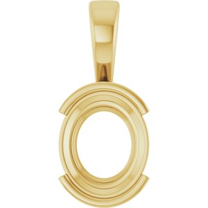 14K Yellow Gold 12x10 mm Oval Charm/Pendant Mounting – image 2