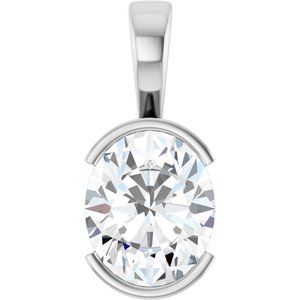 14K X1 White Gold 12x10 mm Oval Charm/Pendant Mounting