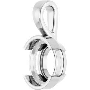 Continuum Sterling Silver 12x10 mm Oval Charm/Pendant Mounting – image 4
