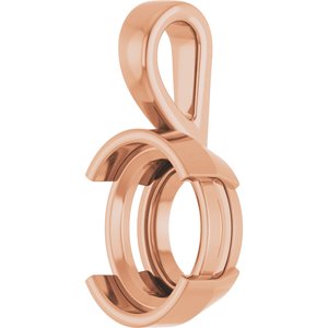 18K Rose Gold 12x10 mm Oval Charm/Pendant Mounting – image 4