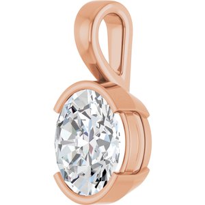 18K Rose Gold 12x10 mm Oval Charm/Pendant Mounting – image 3