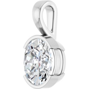 14K X1 White Gold 12x10 mm Oval Charm/Pendant Mounting – image 3