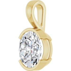 10K Yellow Gold 12x10 mm Oval Charm/Pendant Mounting – image 3