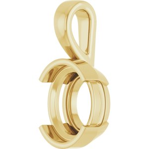 14K Yellow Gold 12x10 mm Oval Charm/Pendant Mounting – image 4