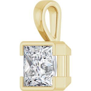10K Yellow Gold 8x8 mm Square Charm/Pendant Mounting – image 3