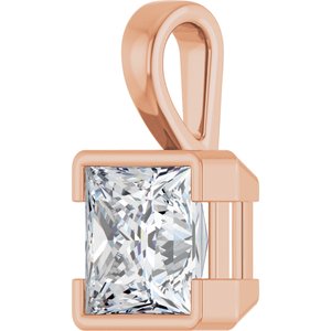 10K Rose Gold 8x8 mm Square Charm/Pendant Mounting – image 3