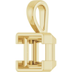 18K Yellow Gold 8x8 mm Square Charm/Pendant Mounting – image 4