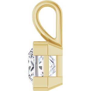 10K Yellow Gold 8x8 mm Square Charm/Pendant Mounting – image 5