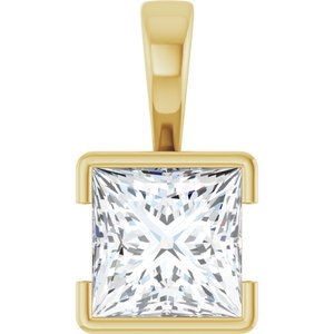 10K Yellow Gold 8x8 mm Square Charm/Pendant Mounting