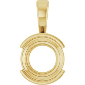 18K Yellow Gold 12 mm Round Charm/Pendant Mounting – image 2