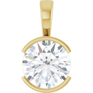 18K Yellow Gold 12 mm Round Charm/Pendant Mounting