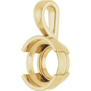 18K Yellow Gold 12 mm Round Charm/Pendant Mounting – image 4