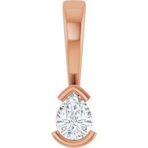 10K Rose Gold 4x3 mm Pear Charm/Pendant Mounting