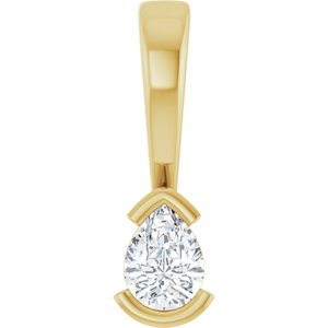 10K Yellow Gold 4x3 mm Pear Charm/Pendant Mounting