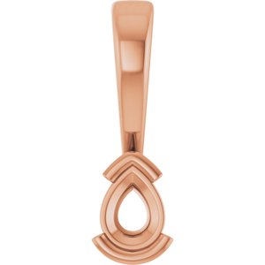 14K Rose Gold 4x3 mm Pear Charm/Pendant Mounting – image 2